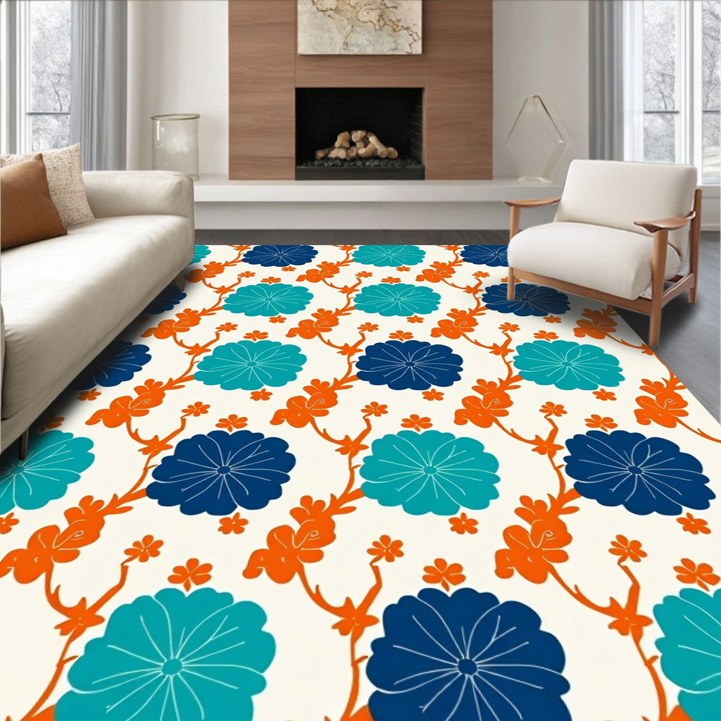 Floral Vine Inspired Contemporary Design Rug