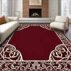Elegant Cream Floral Border Design Rug