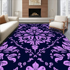 Ornate Floral Damask Pattern Rug