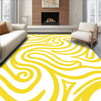 Yellow Flowing Lines Pattern Rug