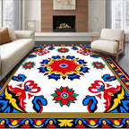 Vibrant Floral Starburst Patterned Rug