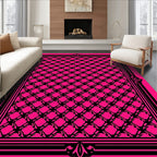 Hot Pink Lattice Border Rug