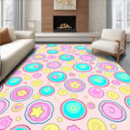Playful Circles And Stars Pattern Rug