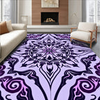 Purple Floral Mandala Style Design Rug
