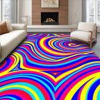 Vibrant Swirls Stripes Pattern Rug