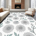 Delicate Floral Pattern with Sage Accents Rug