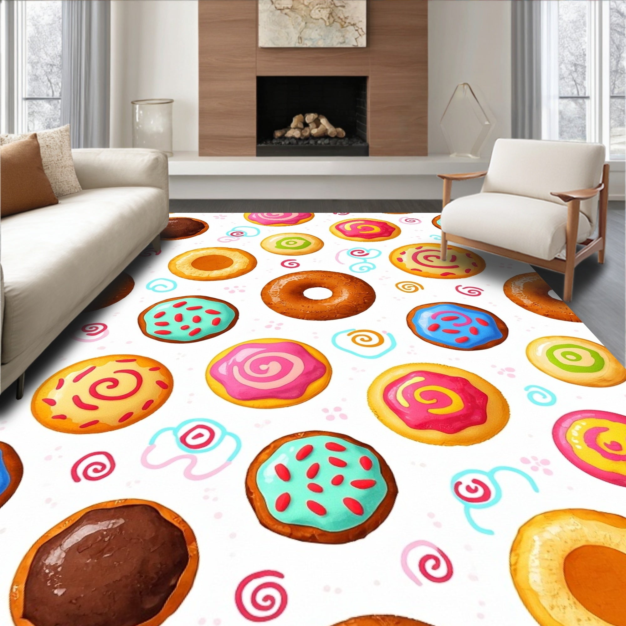 Sweet Donut Pattern Rug