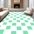 Mint Green Squared Pattern Rug