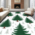 Classic Evergreen Tree Pattern Rug