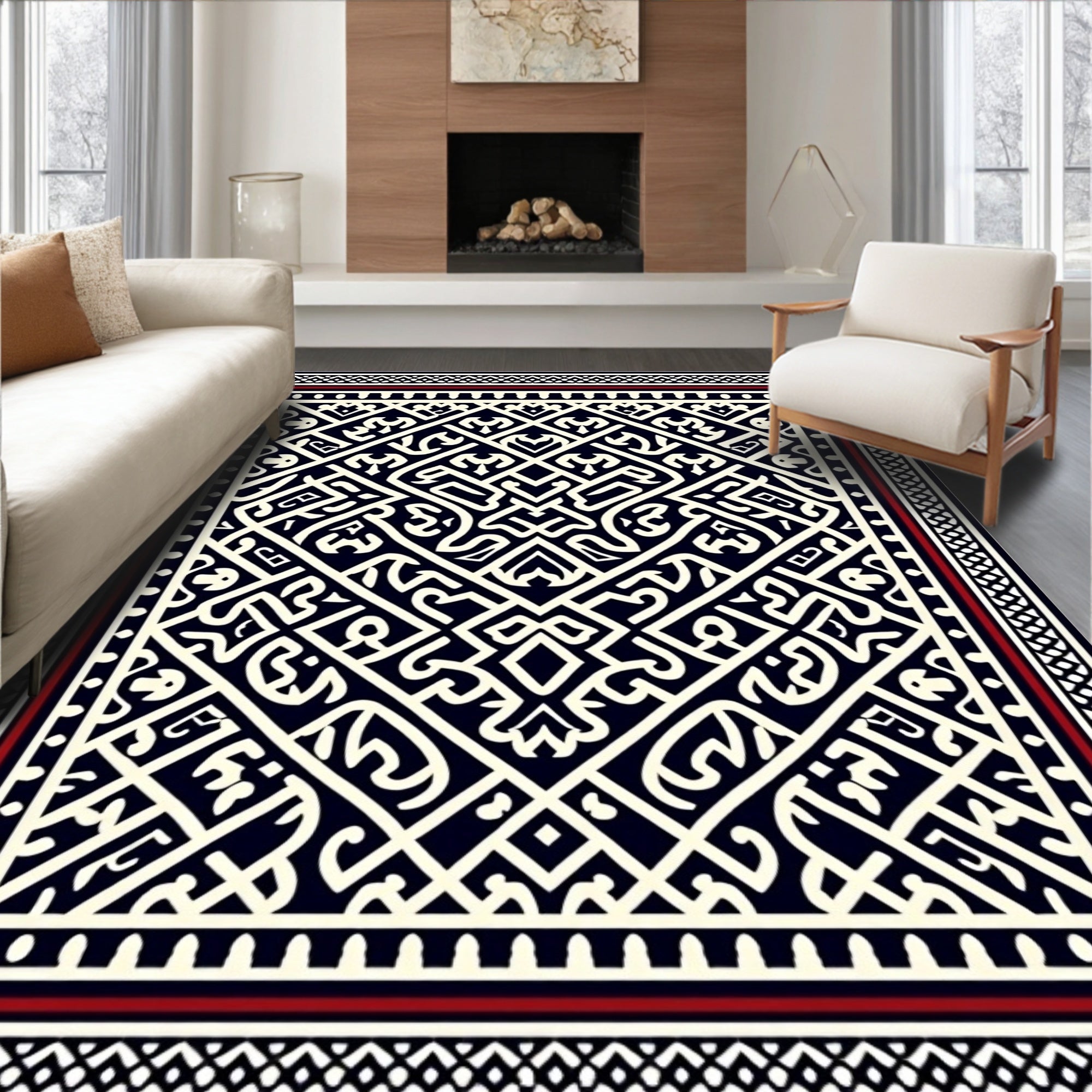 Bold Intricate Geometric Design Rug
