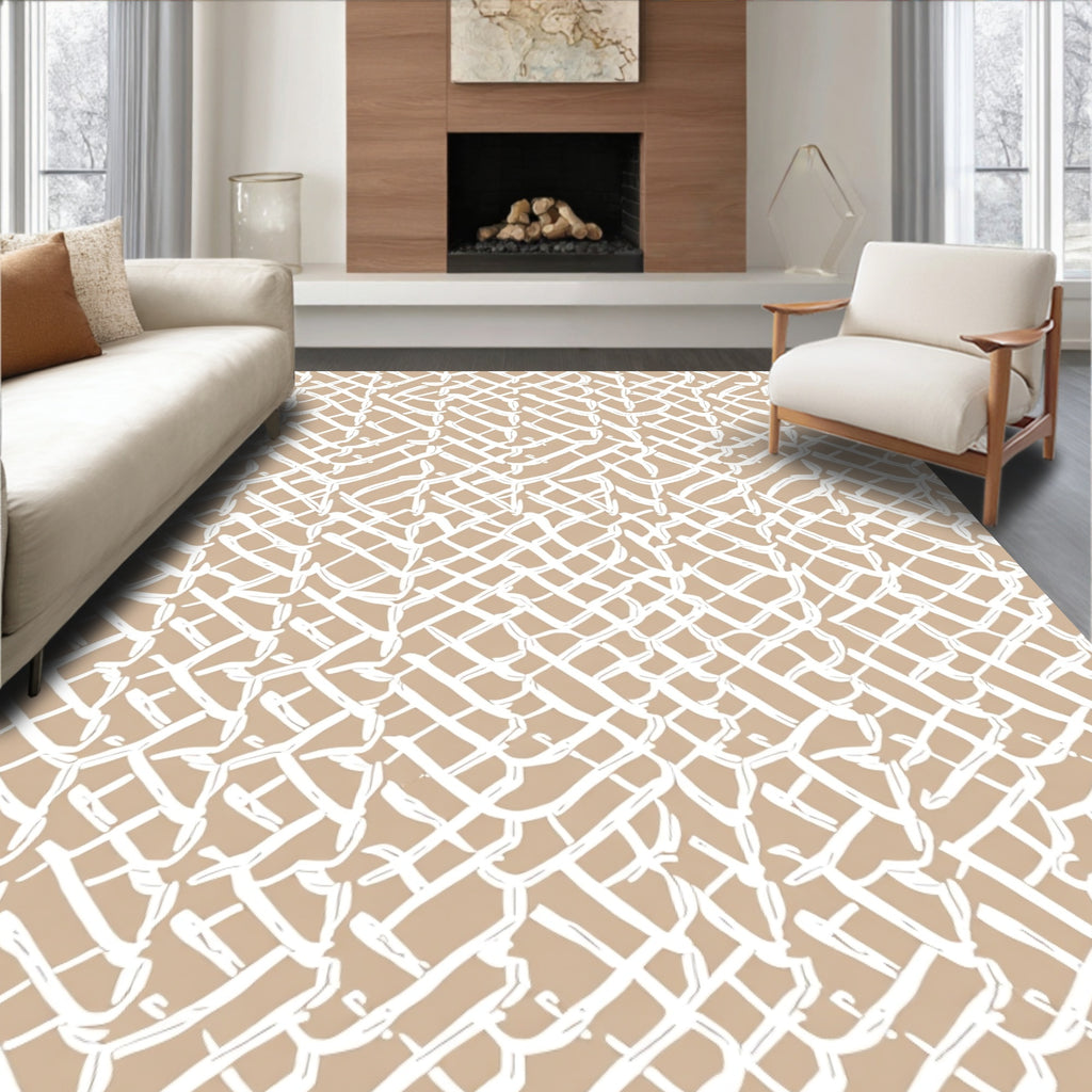 Brushstroke Netting Pattern Design Rug