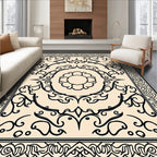 Cream Ornamental Scrollwork Rug