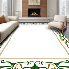 Ornate Emerald Vine Border Rug