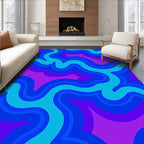 Abstract Groovy Wave Pattern Rug