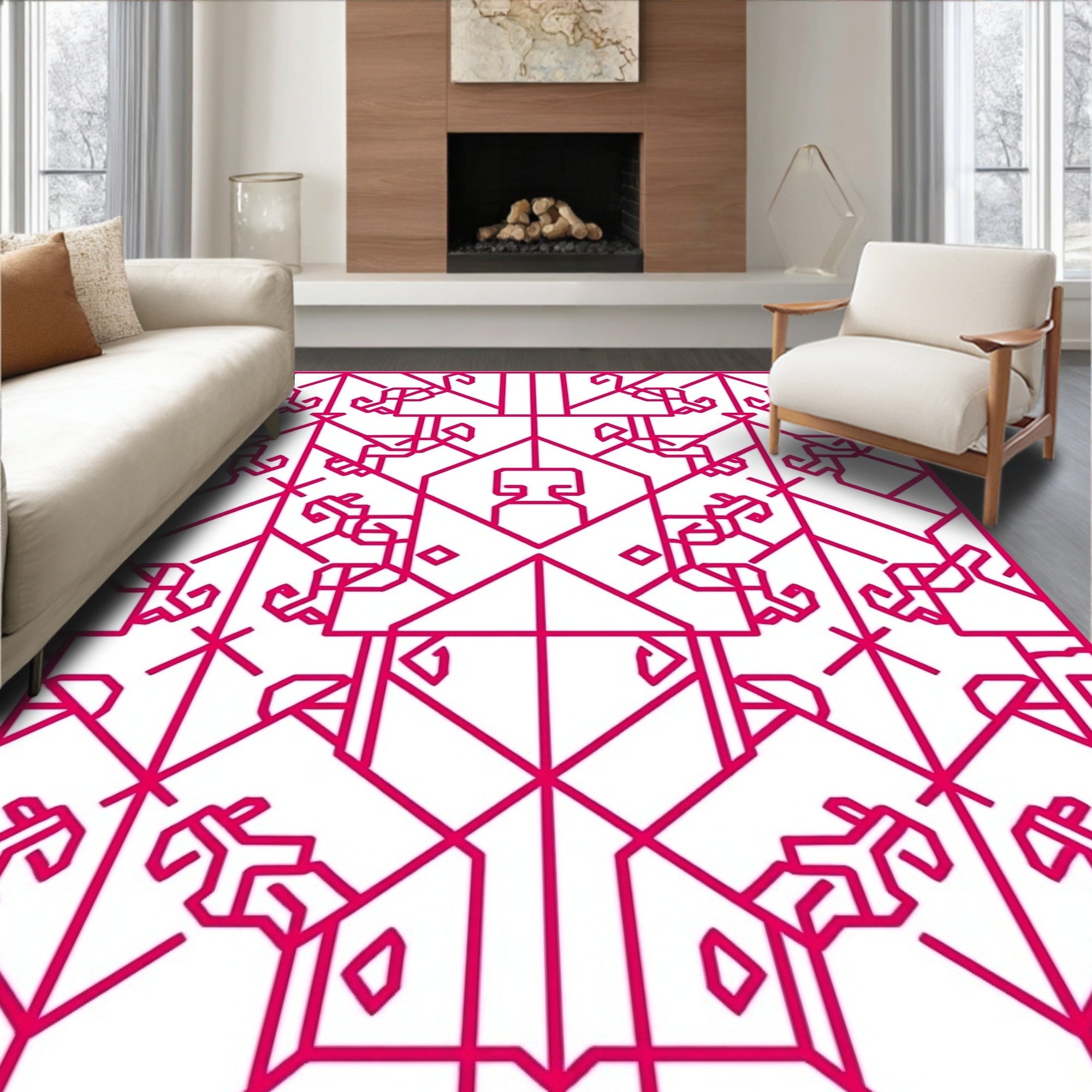 Geometric Lines Design Rug