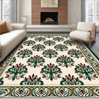 Ornate Floral Damask Pattern Rug