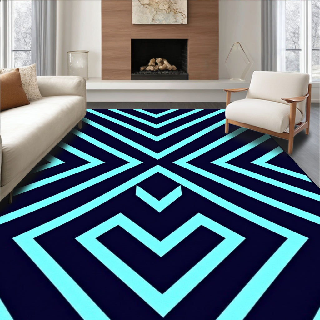 Bold Geometric Tribal Pattern Rug