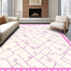 Pink Floral Geometric Delight Rug