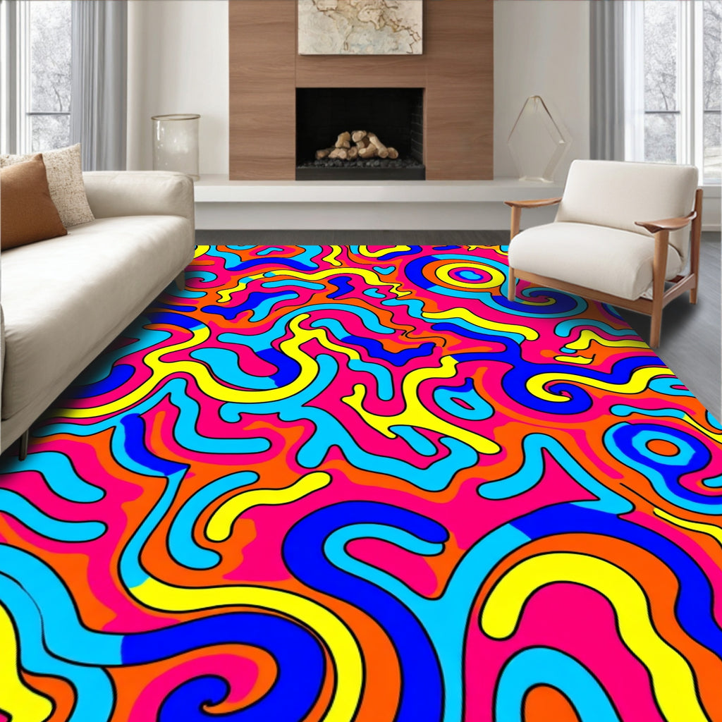 Bold Swirl Abstract Pattern Rug