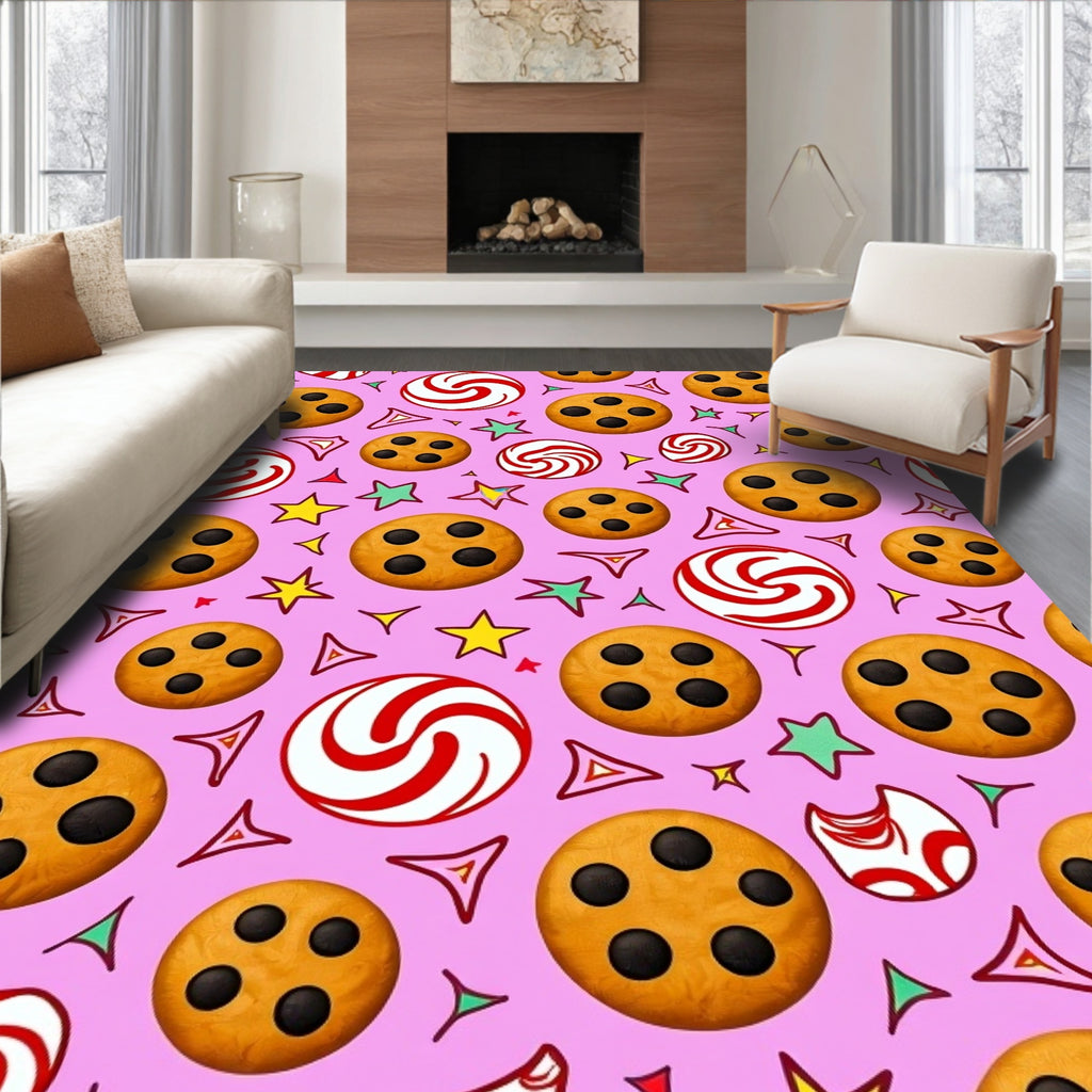 Candy Cookie Pink Sweet Stars Rug