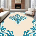 Classic Teal Damask Pattern Rug