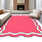 Whimsical Pink Wave Pattern Rug