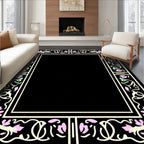 Floral Vine Border Design Rug