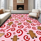 Pink Gingerbread Swirl Candy Cane Charm Rug