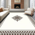 Ornate Framed Geometric Motif Rug