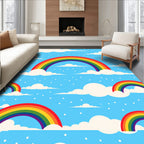 Joyful Rainbow Cloud Pattern Rug