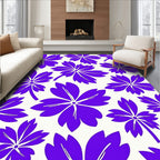 Vibrant Purple Floral Pattern Rug