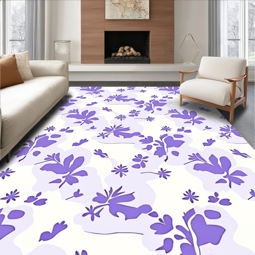Lila Floral Cutout Pattern Rug