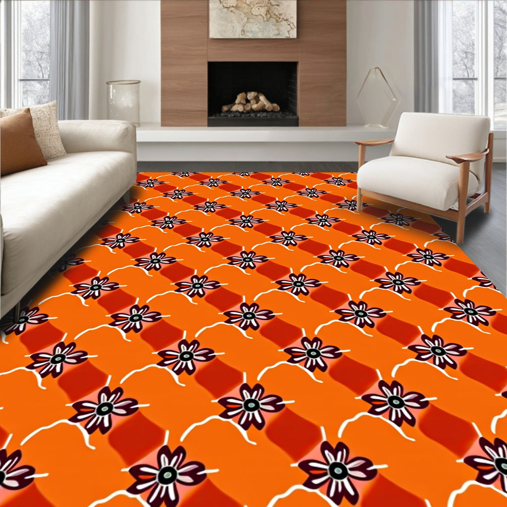 Floral Diamond Shadow Pattern Rug