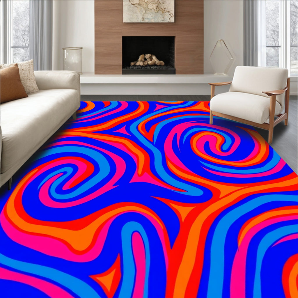 Vibrant Swirl Pattern Rug
