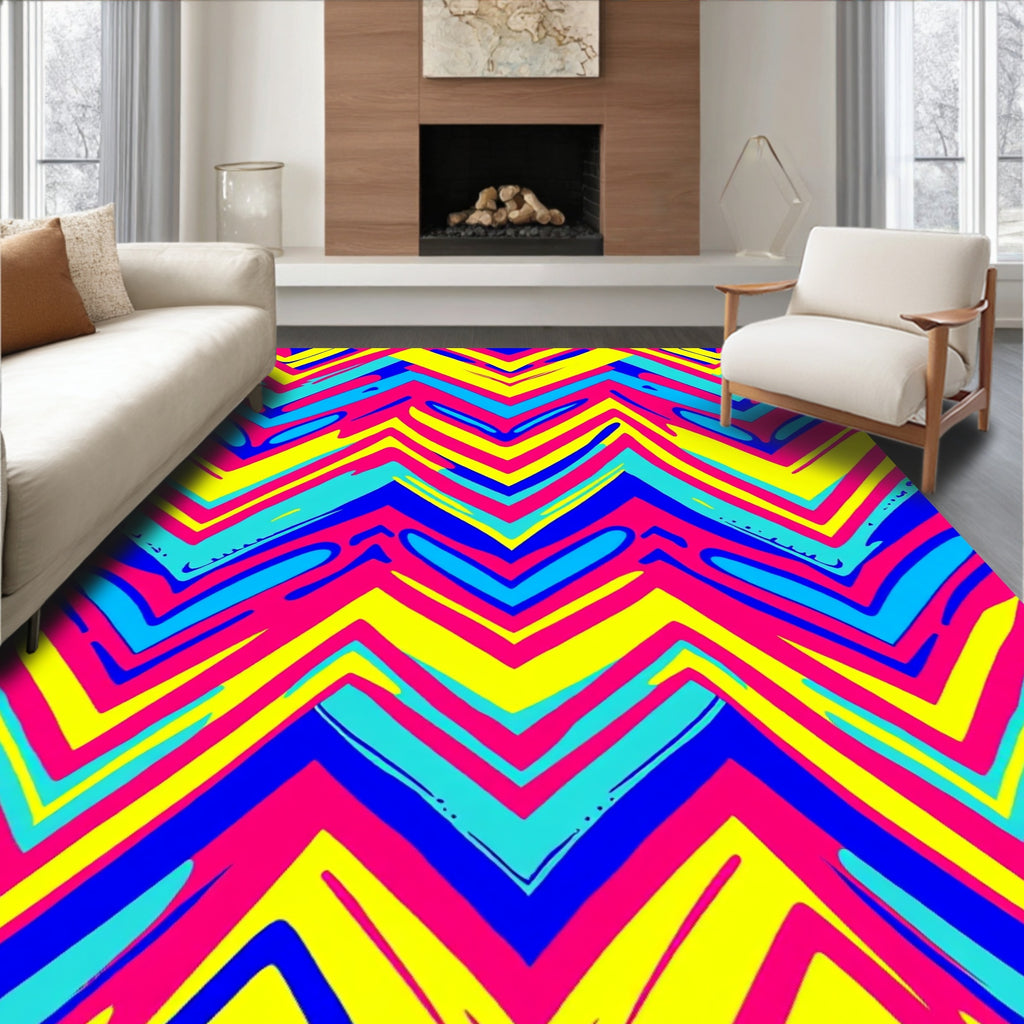 Vibrant Zigzag Abstract Pattern Rug