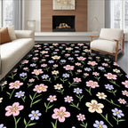 Delicate Multi Colored Flower Pattern Rug