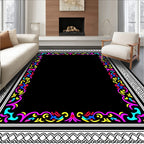 Vibrant Abstract Border Design Rug