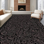Abstract Pink Line Art Botanical Rug