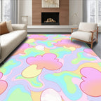 Pastel Cloud Shapes With Swirls Rug