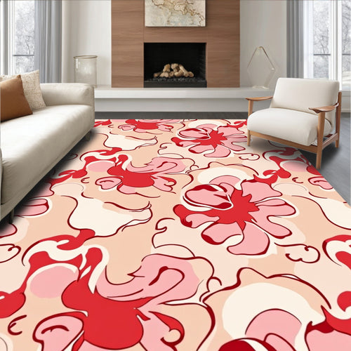 Abstract Floral Swirls Pattern Rug