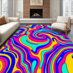 Psychedelic Swirl Abstract Pattern Rug