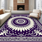 Floral Sunburst Mandala Pattern Rug