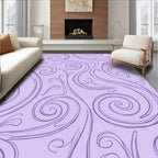 Whimsical Purple Swirl Pattern Rug