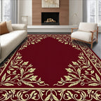 Elegant Floral Vines Border Design Rug