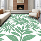 Green Leafy Fractal Pattern Rug