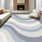 Cool Tone Wavy Stripe Design Rug