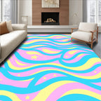 Pastel Waves Stars Design Rug