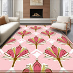 Pink Floral Arch Pattern Rug