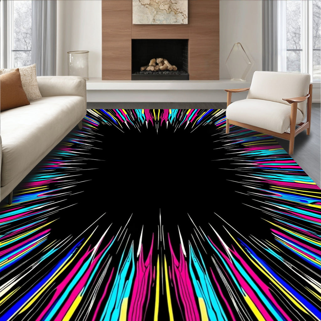 Radial Burst Abstract Graphic Pattern Rug