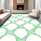 Fresh Green Geometric Lattice Design Rug